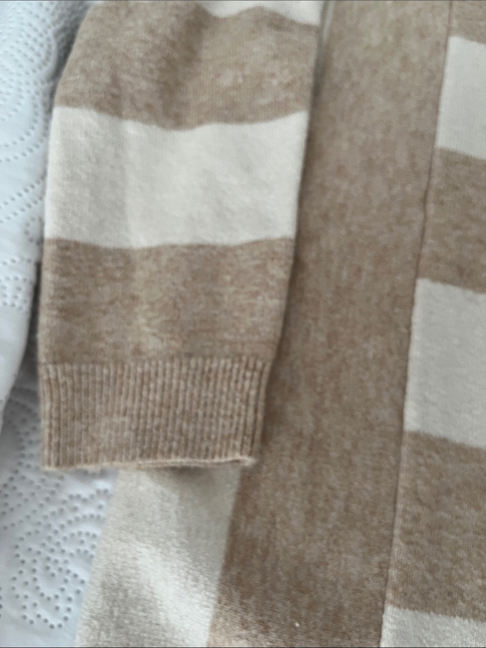 J. Jill Striped Crewneck Sweater in Beige and Cream S - Picture 3 of 10